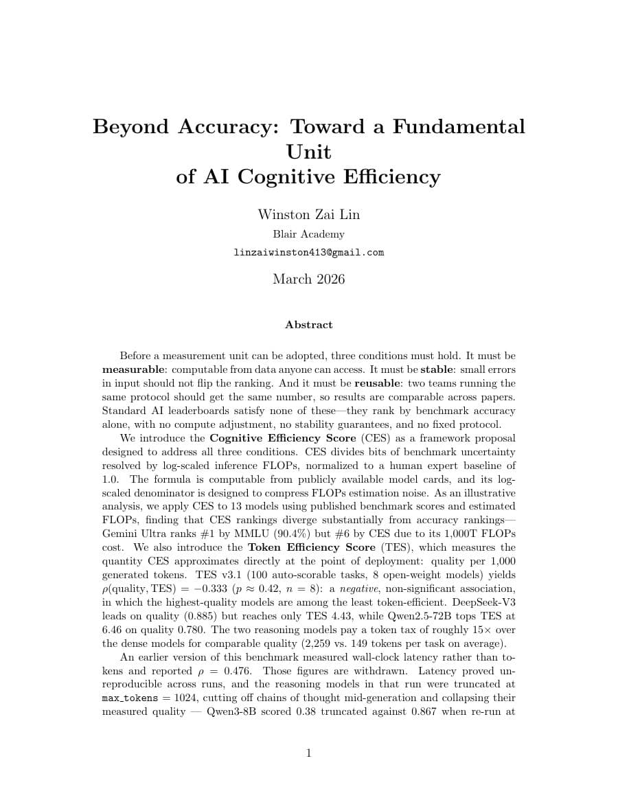 First page of the cognitive efficiency manuscript